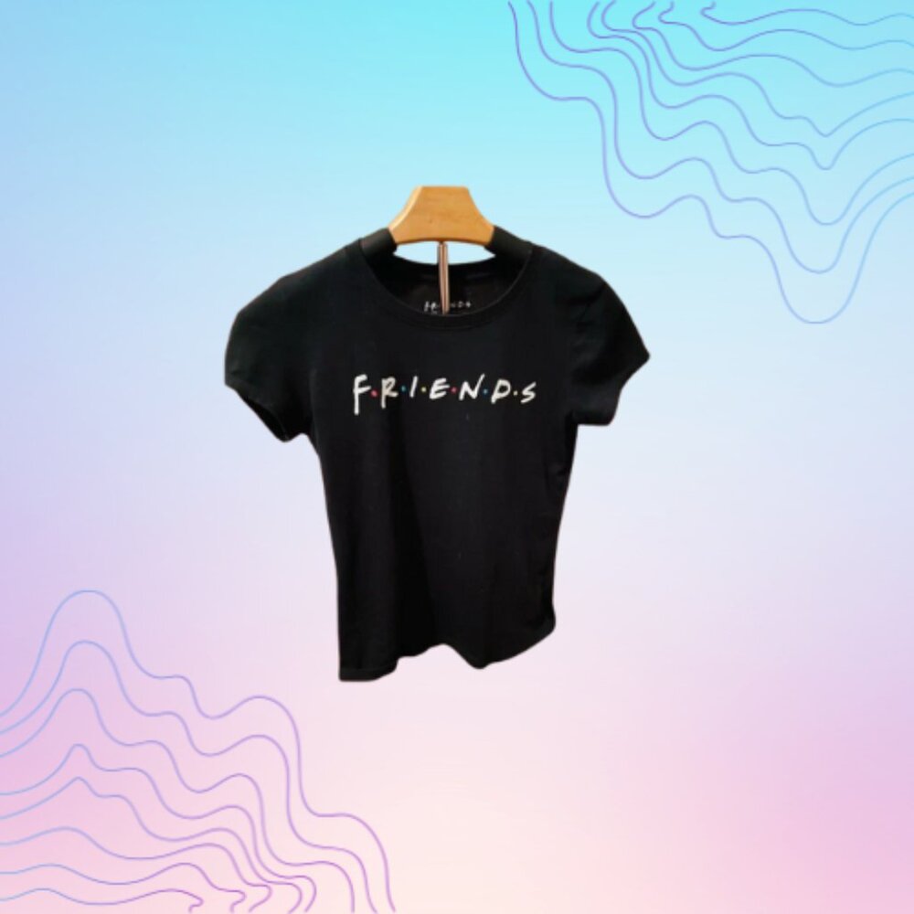 F.R.I.E.N.D.S. TV Show Black Graphic Tee Juniors Large